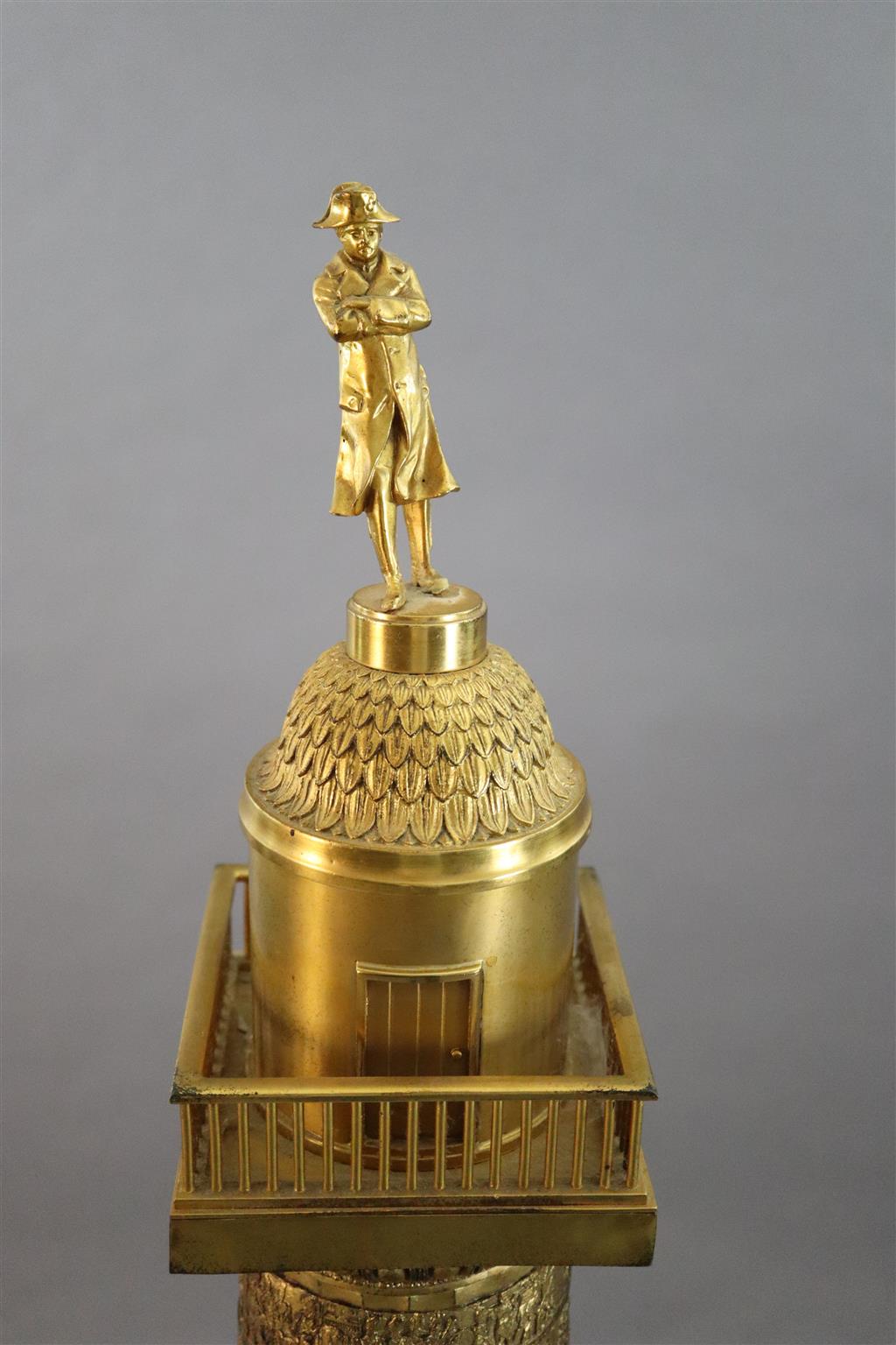 A French ormolu model of The Colonne Vendôme, H.52in. D.8in.